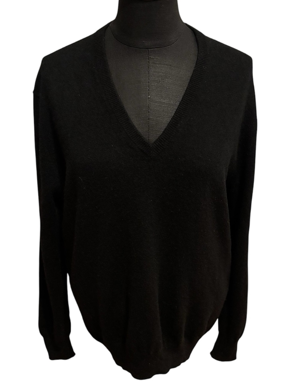 J.Crew 100% Italian Cashmere Black V-Neck Sweater Quite Luxury Minimalist M
